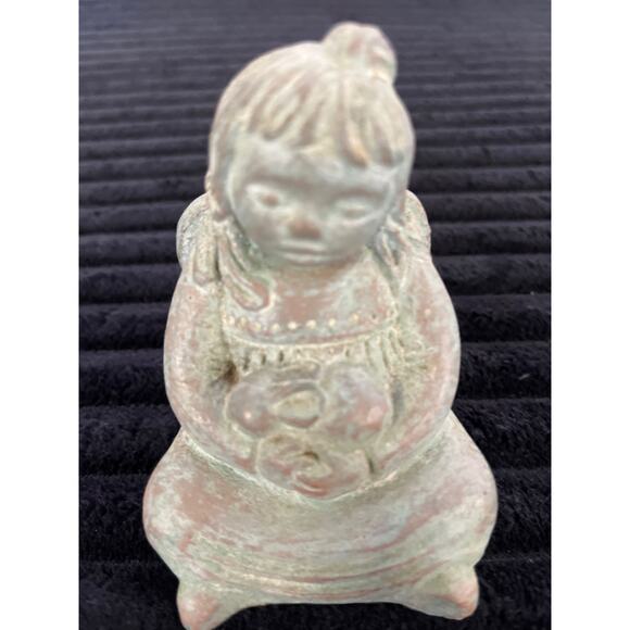 Isabel Bloom Girl Angel Holding Bunny Rabbit - 3.5" Figurine Sculpture from 1995 - Picture 1 of 3